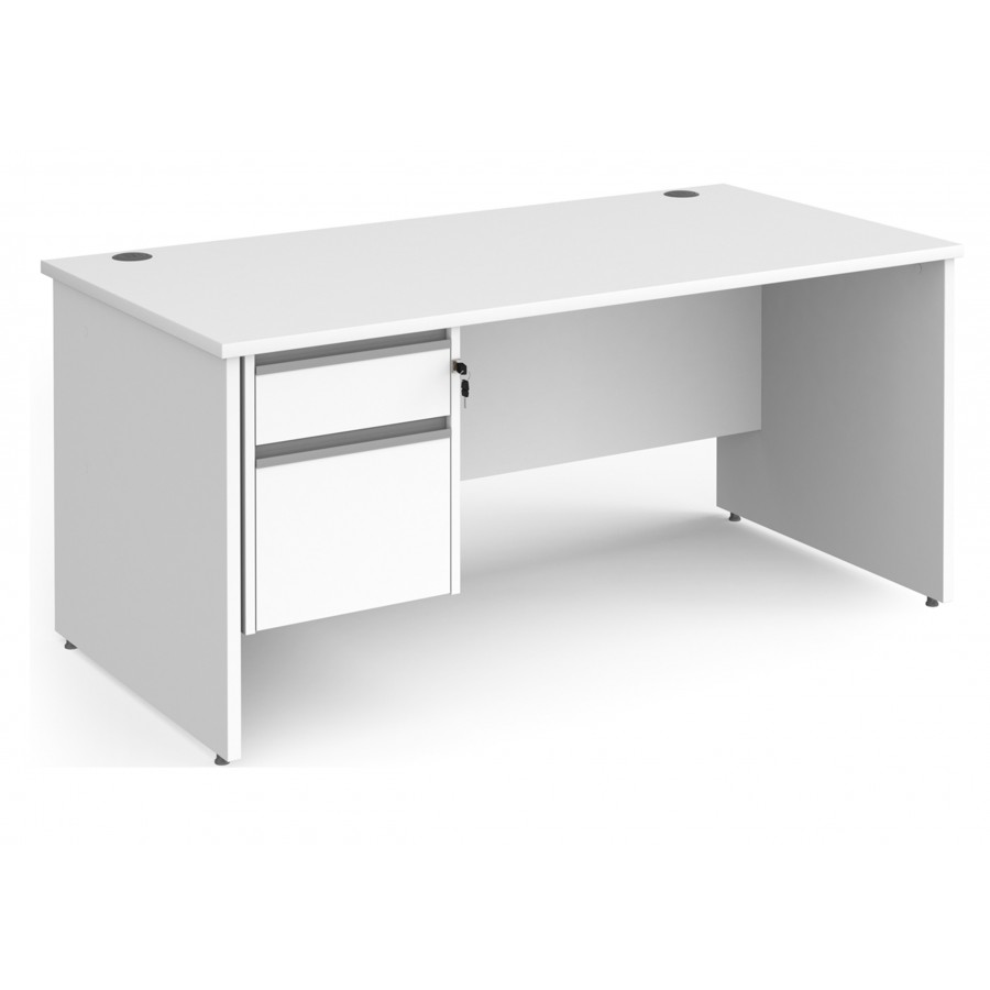 Harlow Panel End Straight Desk with Two Drawer Pedestal